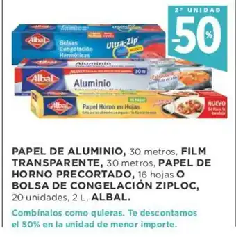 Papel De Aluminio, 30 metros, Film Transparente, 30 metros, Papel De Horno Precortado, 16 hojas O Bolsa De Congelacíón Ziploc