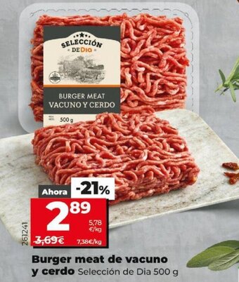 Dia Burger meat de vacuno y cerdo oferta