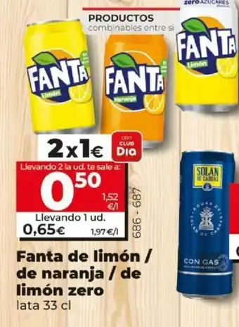 Dia FANTA de limón / de naranja / de limón zero oferta