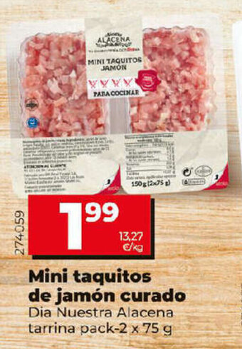 Dia Mini taquitos de jamón curado oferta