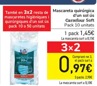 Carrefour Carrefour Soft Mascareta quirúrgica d'un sol ús oferta