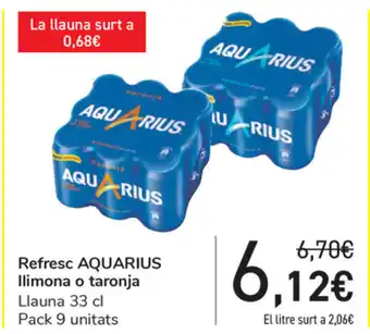 Carrefour Aquarius Refresc llimona o taronja 33cl oferta