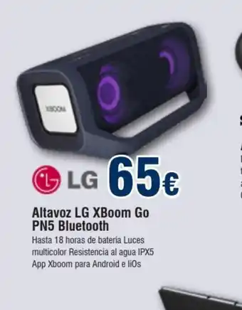 FROIZ LG Altavoz LG Xboom Go PN5 Bluetooth oferta