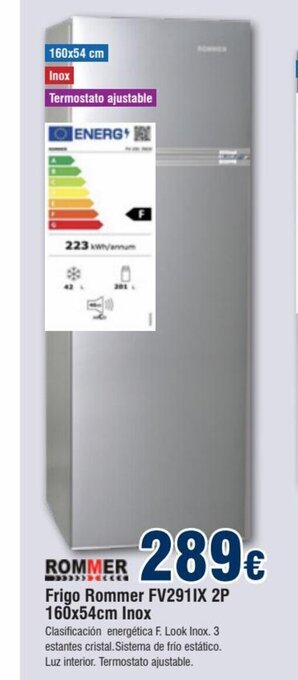 FROIZ Frigo Rommer FV291IX 2P oferta