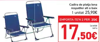 Carrefour Cadira de platja lona respatler alt o baix oferta