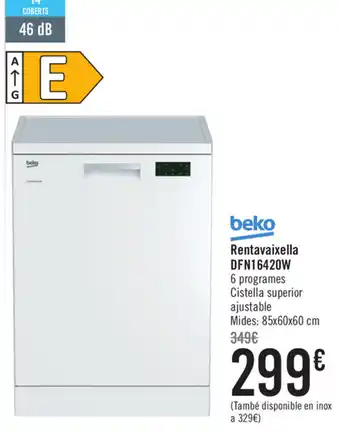 Carrefour Beko Rentavaixella DFN16420W oferta