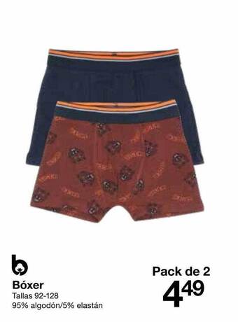 Zeeman Bóxer tallas 92-128 95% algodón 5% elastán oferta