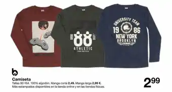 Zeeman Camiseta tallas 92-164 100% algodón manga corta manga larga oferta