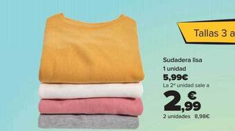 Carrefour Sudadera lisa oferta