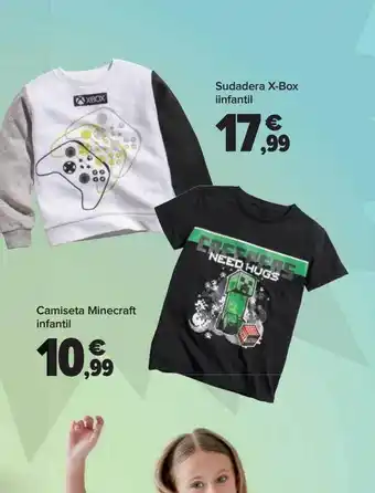 Carrefour Sudadera x-box infantil camiseta minecraft infantil oferta