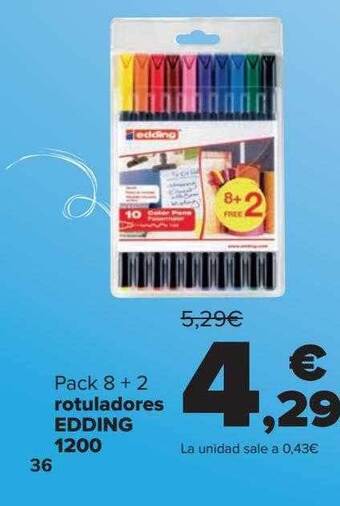 Carrefour Pack 8+2 rotuladores edding 1200 oferta