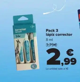 Carrefour Pack 3 lápiz corrector oferta
