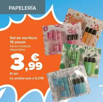 Carrefour Set de escritura 15 piezas oferta