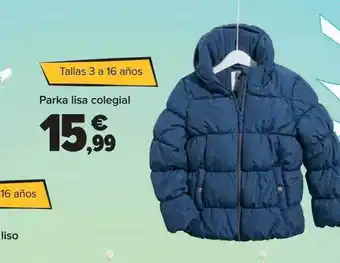 Carrefour Parka lisa colegial oferta