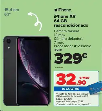 Carrefour Iphone xr 64 gb reacondicionado oferta