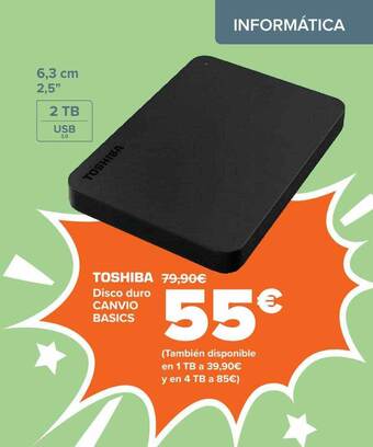 Carrefour Toshiba disco duro canvio basics oferta