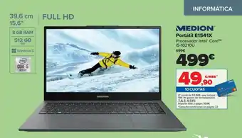 Carrefour Medion portátil e1541x oferta