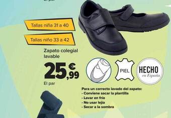 Carrefour Zapato colegial lavable oferta