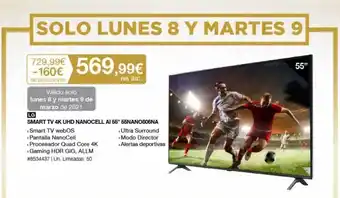 Costco LG SMART TV 4K UHD NANOCELL AI55" 55NANO806NA oferta