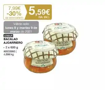Costco AIMAR BACALAO AJOARRIERO 2x600g oferta
