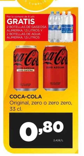 Alimerka Coca-cola original zero o zero zero oferta