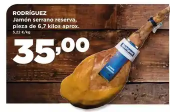 Alimerka Rodríguez jamón serrano reserva pieza de aprox oferta