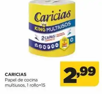 Alimerka Caricias papel de cocina multiusos 1 rollo=15 oferta