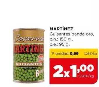 Alimerka Martínez guisantes banda oro oferta