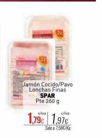 Cuevas Cash Jamón cocido-pavo lonchas finas spar pte oferta
