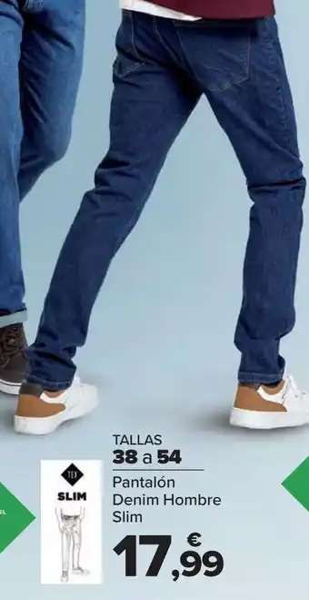 Carrefour Pantalón denim hombre slim oferta