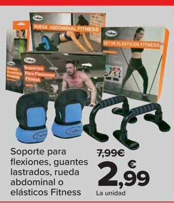 Carrefour Soporte para flexiones, guantes lastrados, rueda abdominal o elásticos fitness oferta
