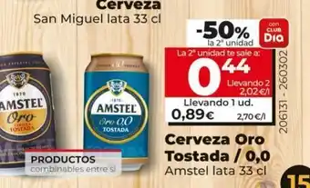 Maxi Dia Cerveza oro tostada / 0,0 amstel oferta