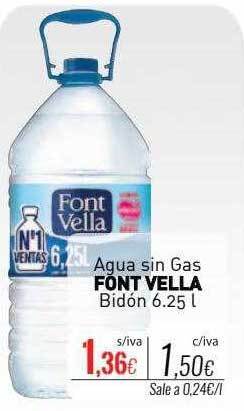 Cuevas Cash Agua sin gas font vella bidón oferta