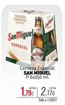 Cuevas Cash Cerveza especial san miguel oferta