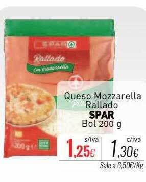 Cuevas Cash Queso mozzarella rallado spar bol oferta