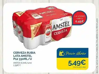 Cerveza rubia lata amstel p12
