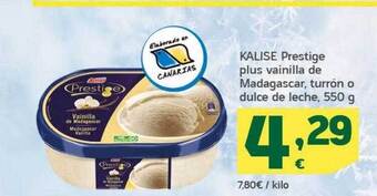 HiperDino Kalise prestige plus vainilla de madagascar turrón o dulce de leche oferta