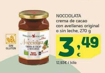 HiperDino Nocciolata crema de cacao con avellanas original o sin leche oferta
