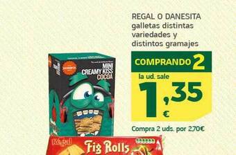 HiperDino Regal o danesita galletas distintas variedades y distintos gramajes oferta