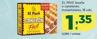 HiperDino El pavo lasaña o canelones instantaneo oferta