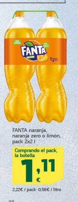 HiperDino Fanta naranja naranja zero o limón oferta