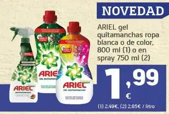 HiperDino Ariel gel quitamanchas ropa blanca o de color o en spray oferta