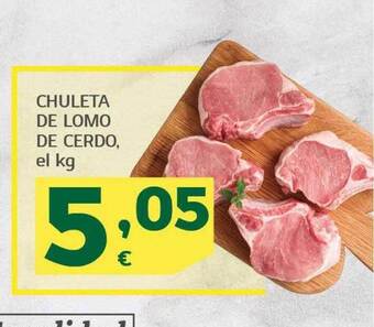 HiperDino Chuleta de lomo de cerdo oferta