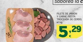 HiperDino Filete de jamón y carne fiesta troceada de cerdo oferta