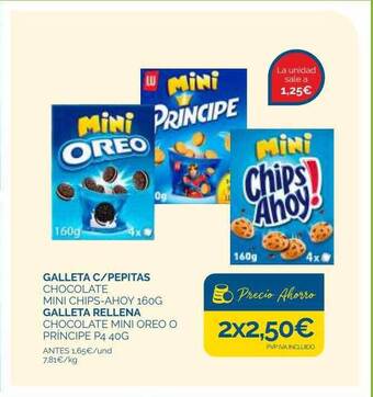 Supermercados La Despensa Galleta c pepitas chocolate mini chips-ahoy galleta rellena chocolate mini oreo o principe oferta