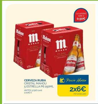 Supermercados La Despensa Cerveza rubia cristal mahou 5 estrella p6 oferta