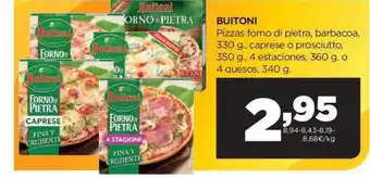 Alimerka Buitoni pizzas forno di pietra barbacoa caprese o prosciutto 4 estaciones o 4 quesos oferta