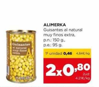 Alimerka Alimerka guisantes al natural muy finos extra oferta