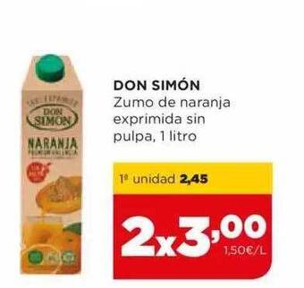 Alimerka Don simón zumo de naranja exprimida sin pulpa oferta