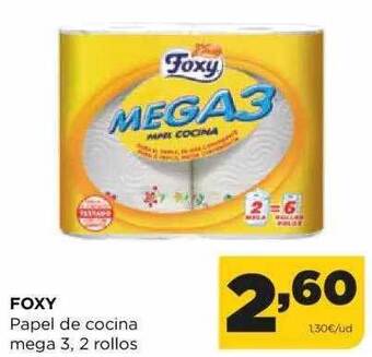 Alimerka Foxy papel de cocina mega 3 2 rollos oferta